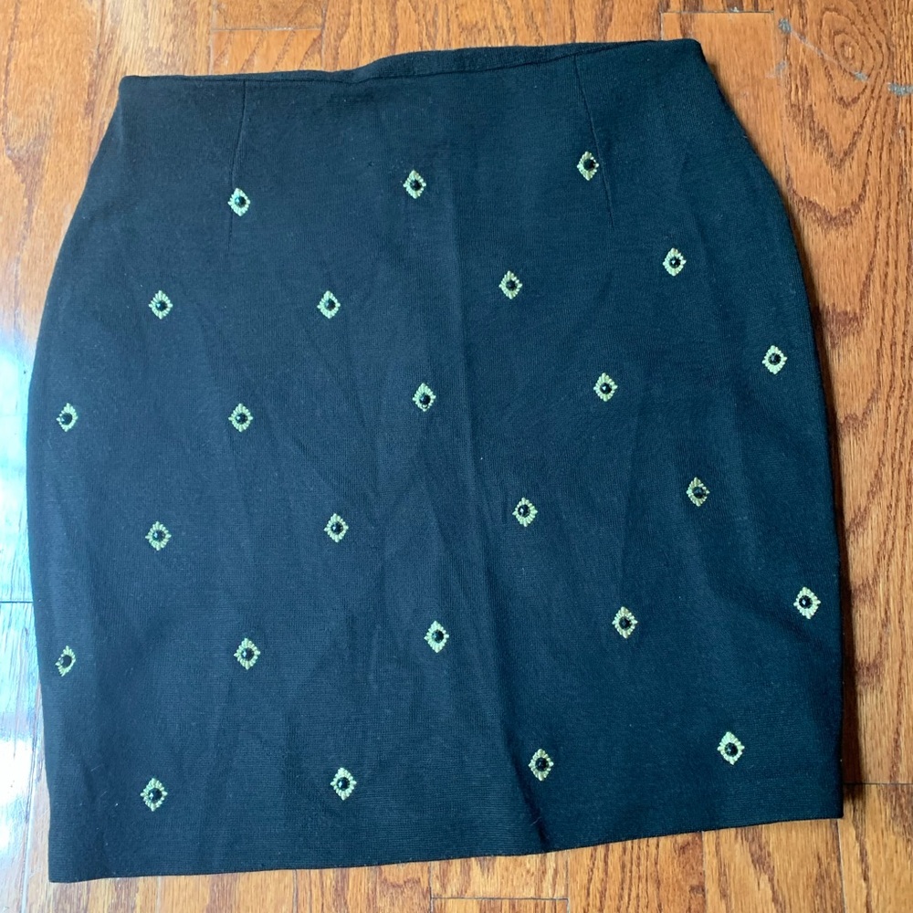 Outlander Black Pencil Beaded Skirt Size L